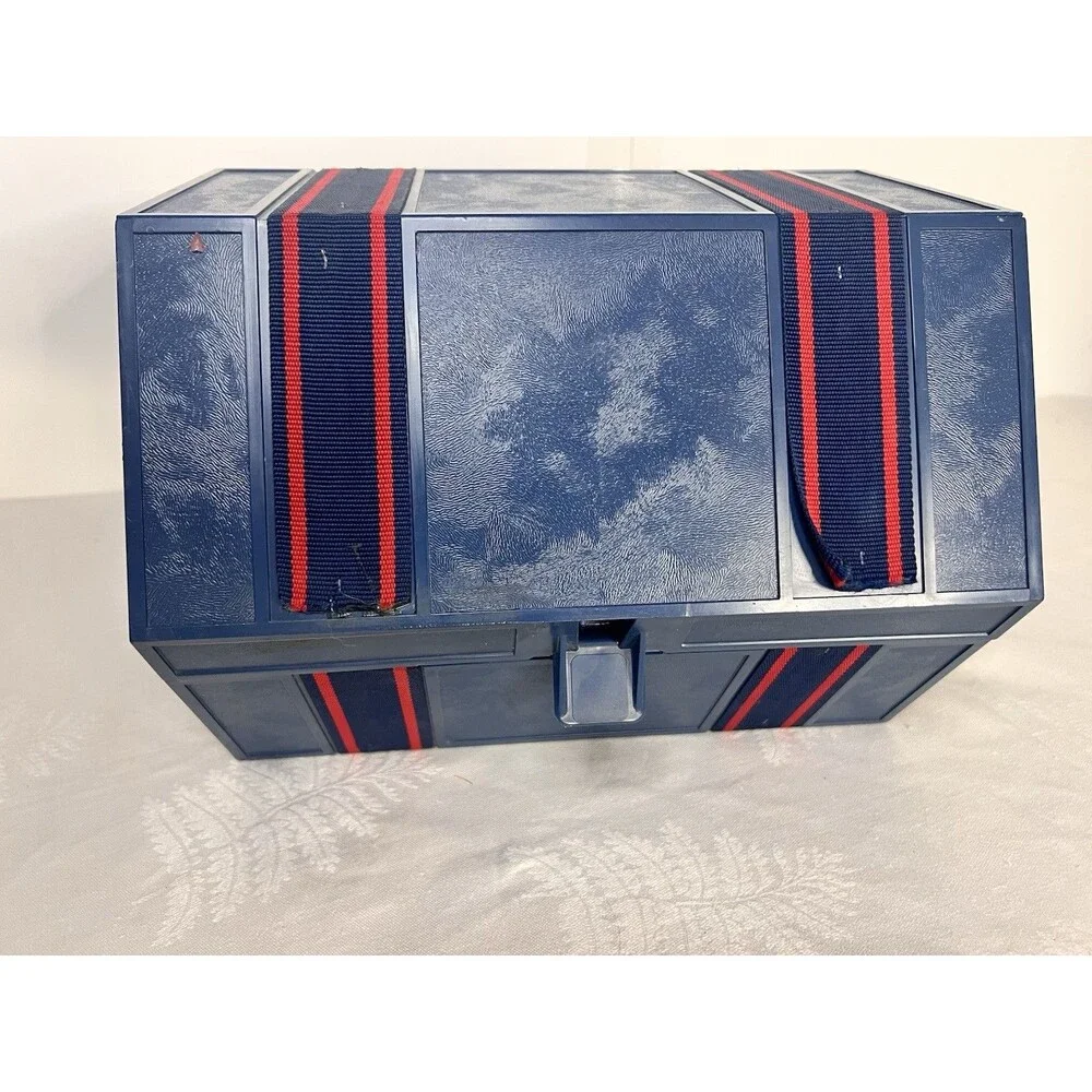 ROLYKIT Blue Sewing Crafts Hobbies Toolbox Fishing Tacklebox Handle